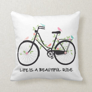 Het leven is een mooie rit, een fiets kussen
