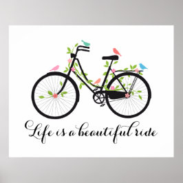 Het leven is een mooie rit, een fiets poster