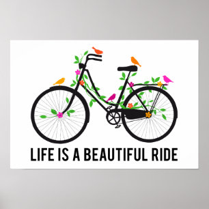 Het leven is een mooie rit, een  fiets poster