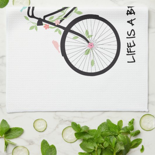 Het leven is een mooie rit, een  fiets theedoek (Gevouwen)