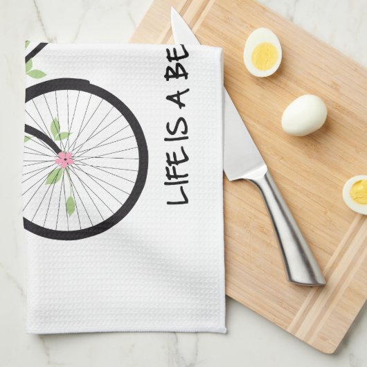 Het leven is een mooie rit, een fiets theedoek (Quarter Fold)