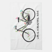 Het leven is een mooie rit, een fiets theedoek (Verticaal)