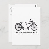 Het leven is een mooie rit, een tandem fiets briefkaart (Voorkant / Achterkant)