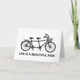 Het leven is een mooie rit, een tandem fiets kaart