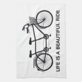 Het leven is een mooie rit, een tandem fiets theedoek (Verticaal)