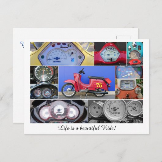 Het leven is een mooie rit op een scooter! briefkaart (Voorkant / Achterkant)