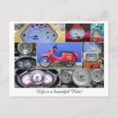 Het leven is een mooie rit op een scooter! briefkaart (Voorkant)