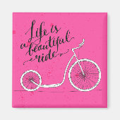 Het leven is een mooie rode roze magneet (Voorkant)