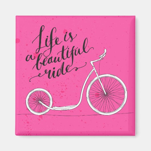 Het leven is een mooie rode roze magneet (Voorkant)