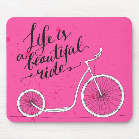 Het leven is een mooie rode roze muismat (Voorkant)