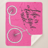 Het leven is een mooie rode roze sherpa deken (Voorkant)