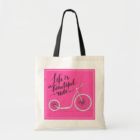 Het leven is een mooie rode roze tote bag (Voorkant)