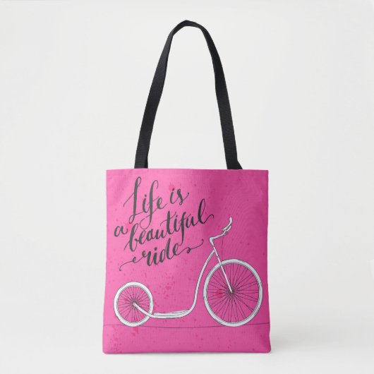 Het leven is een mooie rode roze tote bag (Voorkant)