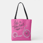 Het leven is een mooie rode roze tote bag (Achterkant)