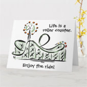 Het leven is een Onderzetter. Geniet van de rit! Kaart (Gele Bloem)