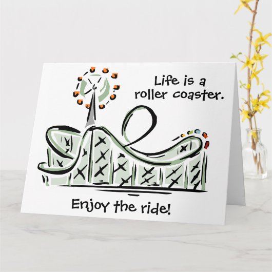 Het leven is een Onderzetter. Geniet van de rit! Kaart (Gele Bloem)