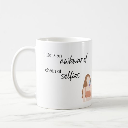 Het leven is een onhandige keten van selfies Mok (Links)