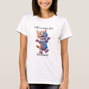 Het leven is een perfect avontuur  Vliegend Kitten T-shirt
