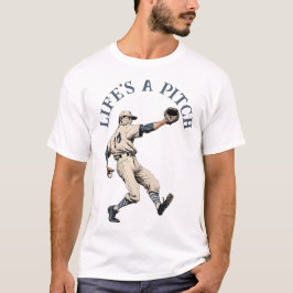 Het leven is een pitch - Unisex Baseball T-Shirt