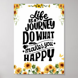 HET LEVEN IS EEN POSTER VAN EEN GELUKKIGE REIS