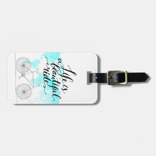 Het leven is een prachtig blauw bagagelabel (Voorkant horizontaal)