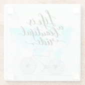 Het leven is een prachtig blauw glazen onderzetter (Achterkant)