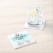 Het leven is een prachtig blauw kartonnen onderzetters (Insitu)