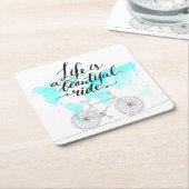 Het leven is een prachtig blauw kartonnen onderzetters (Schuin)