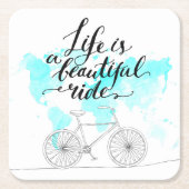 Het leven is een prachtig blauw kartonnen onderzetters (Voorkant)