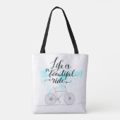 Het leven is een prachtig blauw tote bag (Achterkant)