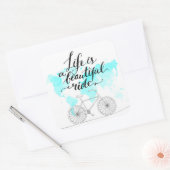 Het leven is een prachtig blauw vierkante sticker (Envelop)