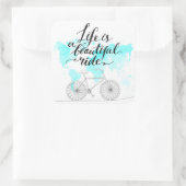 Het leven is een prachtig blauw vierkante sticker (Tas)