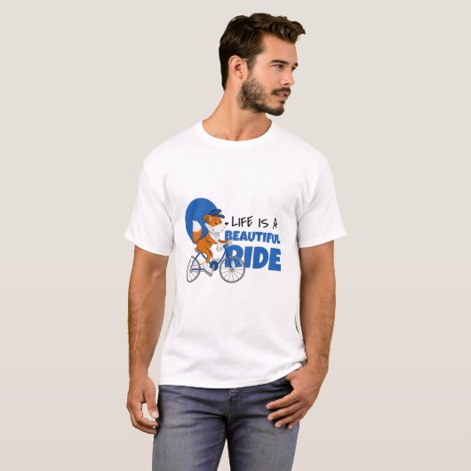 HET LEVEN IS EEN PRACHTIG FIETSEN T-SHIRT (Voorkant volledig)