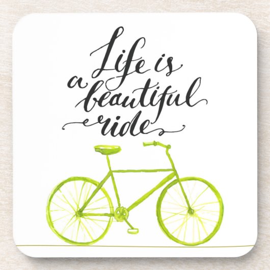 Het leven is een prachtig ride Lime Green Bier Onderzetter (Voorkant)