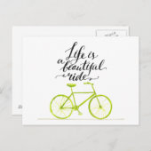 Het leven is een prachtig ride Lime Green Briefkaart (Voorkant / Achterkant)