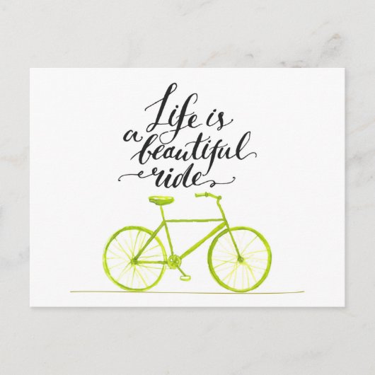 Het leven is een prachtig ride Lime Green Briefkaart (Voorkant)