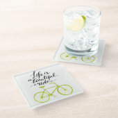 Het leven is een prachtig ride Lime Green Glazen Onderzetter (Schuin)