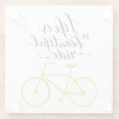 Het leven is een prachtig ride Lime Green Glazen Onderzetter (Achterkant)