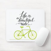 Het leven is een prachtig ride Lime Green Muismat (Met muis)