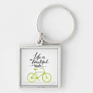 Het leven is een prachtig ride Lime Green Sleutelhanger