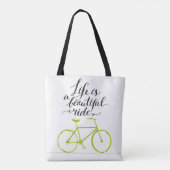 Het leven is een prachtig ride Lime Green Tote Bag (Achterkant)