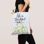 Het leven is een prachtig ride Lime Green Tote Bag (Dichtbij)