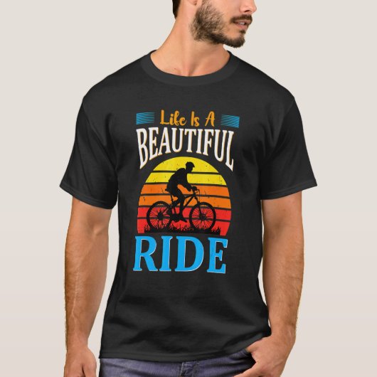 Het leven is een prachtige fietscyclus van een rij t-shirt (Voorkant)