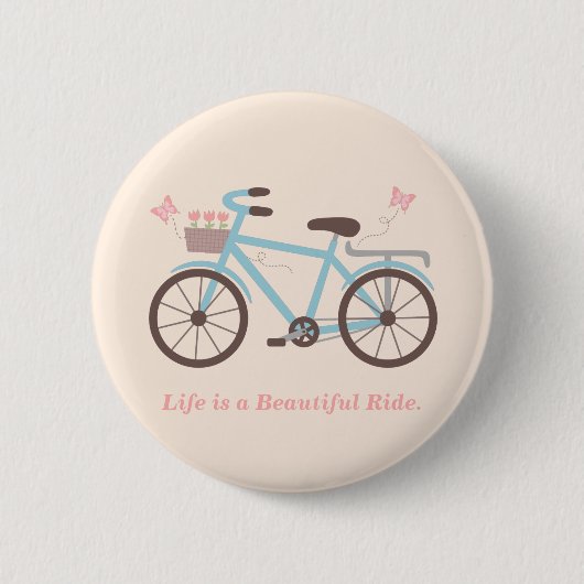 Het leven is een prachtige Ride Bicycle Quote Butt Ronde Button 5,7 Cm (Voorkant)