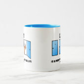 Het leven is een probleem van de Monty Hall (drie Tweekleurige Koffiemok (Center)