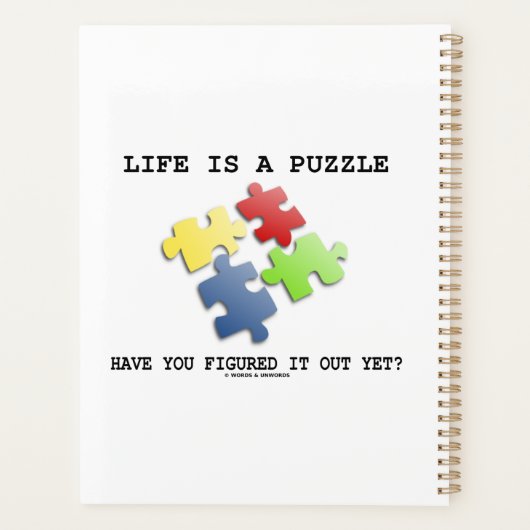 Het leven is een raadsel, heb je het al ontdekt? planner (Achterkant)