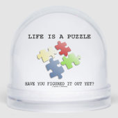 Het leven is een raadsel, heb je het al ontdekt? sneeuwbol (Voorkant)