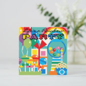 Het leven is een 'Rainbow Birthday'-uitnodiging Kaart (Staand voorkant)