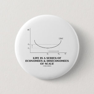 Het leven is een reeks economieën en economieën ronde button 5,7 cm