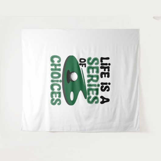 Het leven is een reeks keuzes, golf wandkleed (Voorkant (horizontaal))